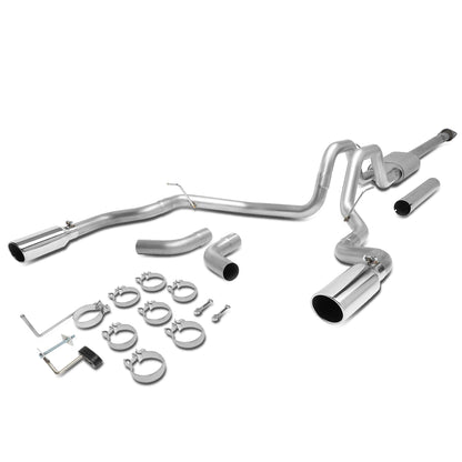 TUBERIA CATBACK CATBACK - 15-19 FORD F-150 2.7 3.5 5.0 ENGINES - FITS ALL CABS & BED LENGTHS EXCEPT STANDARD CABS WITH 6.5' BEDS - DUAL TIP - STAINLESS STEEL