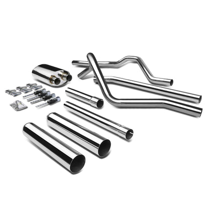 TUBERIA CATBACK CATBACK - 04-08 FORD F-150 4.6L / 5.4L V8 - TYPE-1 - DUAL TIP - STAINLESS STEEL