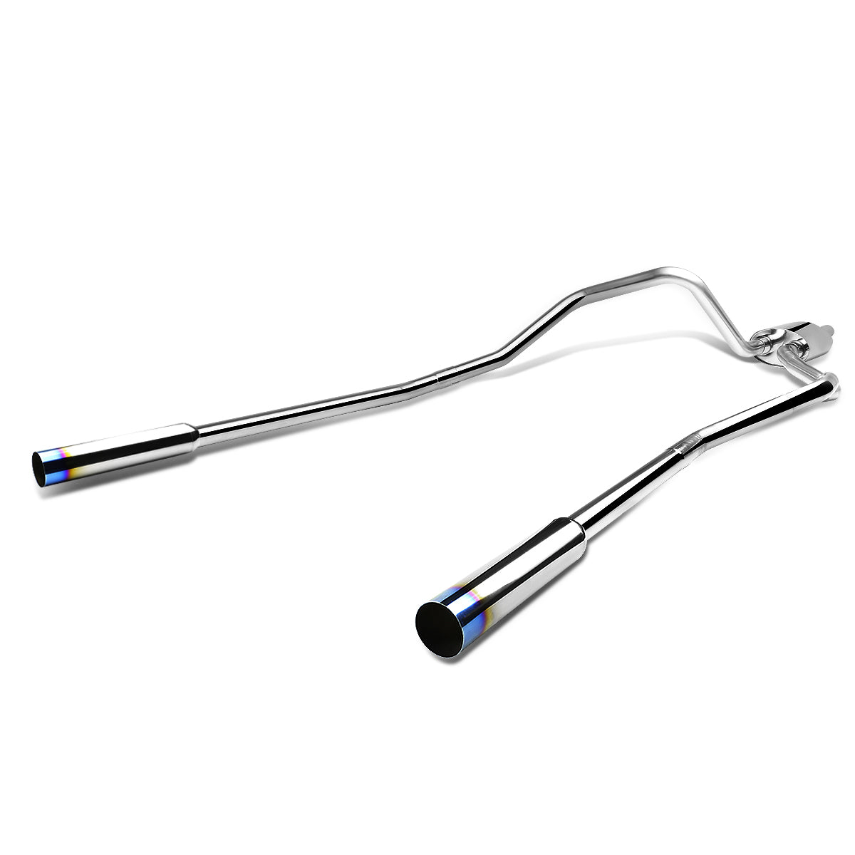 TUBERIA CATBACK CATBACK - 04-08 FORD F-150 4.6L / 5.4L V8 - TYPE-1 - DUAL BURNT TIP - STAINLESS STEEL
