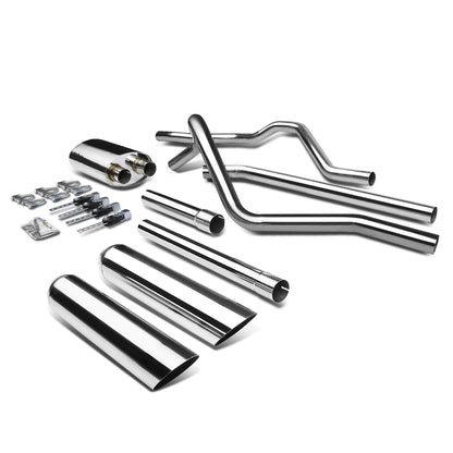 TUBERIA CATBACK CATBACK - 04-10 FORD F-150 4.6L/ 5.4L V8 - EXTENDED/CREW CAB - TYPE-2 - DUAL TIP - STAINLESS STEEL
