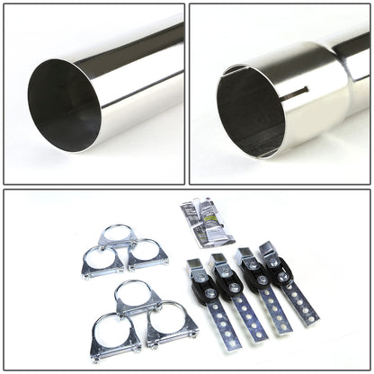 TUBERIA CATBACK CATBACK - 04-10 FORD F-150 4.6L/ 5.4L V8 - EXTENDED/CREW CAB - TYPE-2 - DUAL BURNT TIP - STAINLESS STEEL