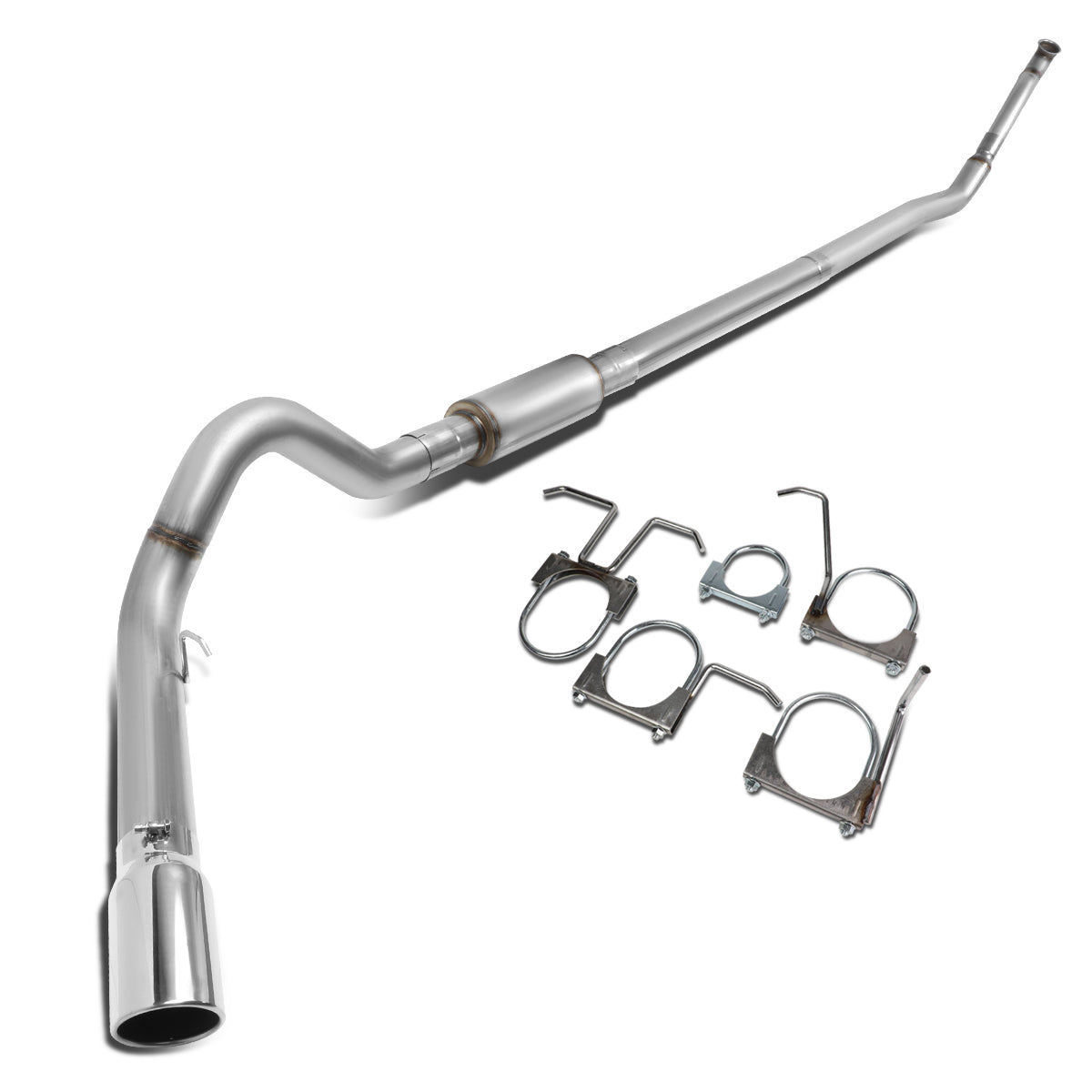 TUBERIA CATBACK CATBACK - 94-96 FORD F-250 7.3L TURBO DIESEL / 94-97 FORD F-350 7.3L TURBO DIESEL - SINGLE TIP - STAINLESS STEEL