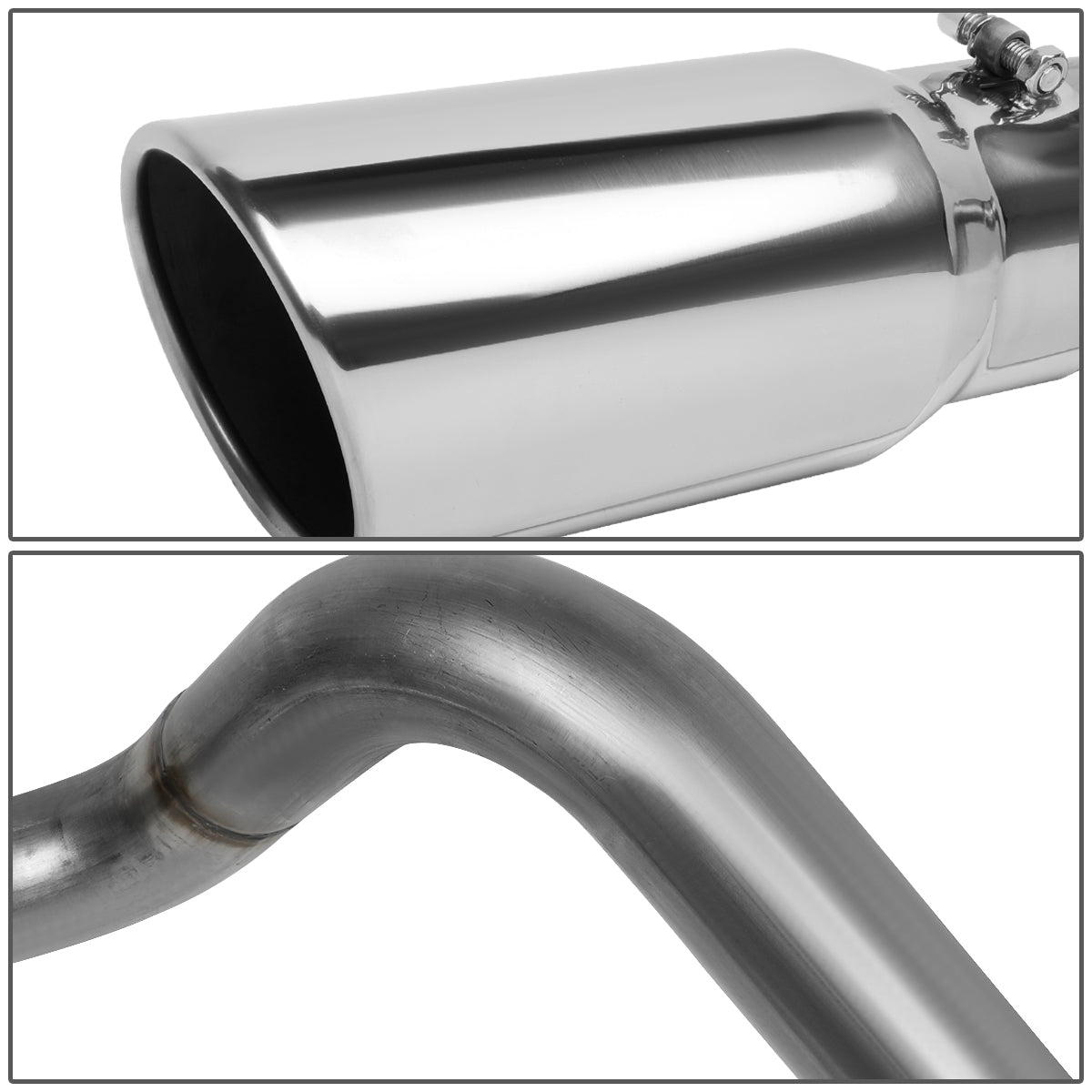 TUBERIA CATBACK CATBACK - 94-96 FORD F-250 7.3L TURBO DIESEL / 94-97 FORD F-350 7.3L TURBO DIESEL - SINGLE TIP - STRAIGHT PIPE - STAINLESS STEEL