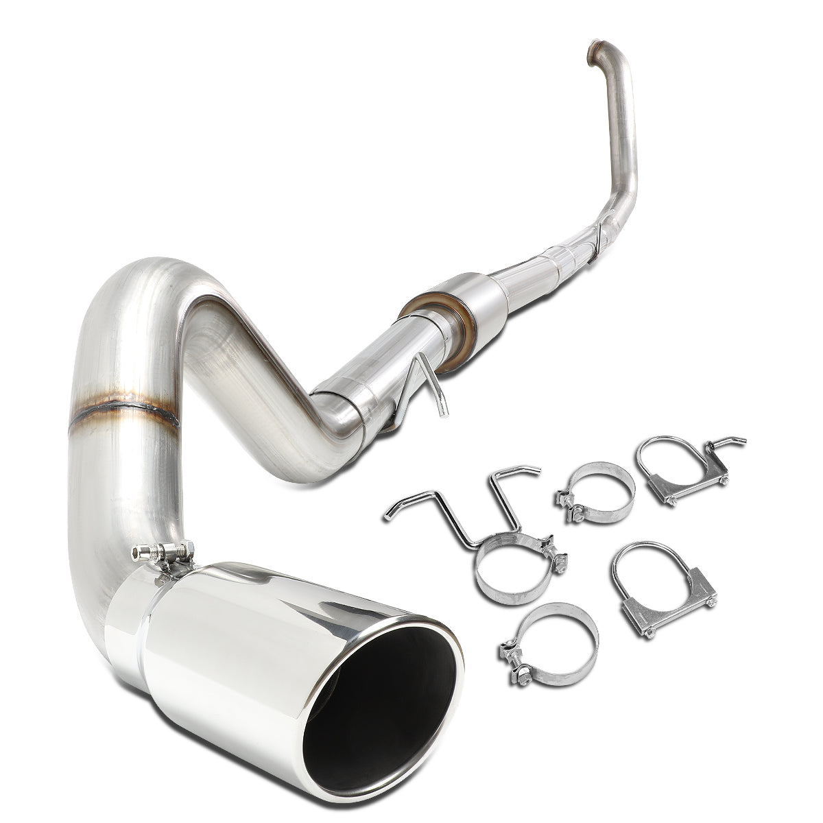 TUBERIA CATBACK CATBACK - 99-03 FORD F-250 7.3L TURBO DIESEL / 99-03 FORD F-350 7.3L TURBO DIESEL - SINGLE TIP - STAINLESS STEEL