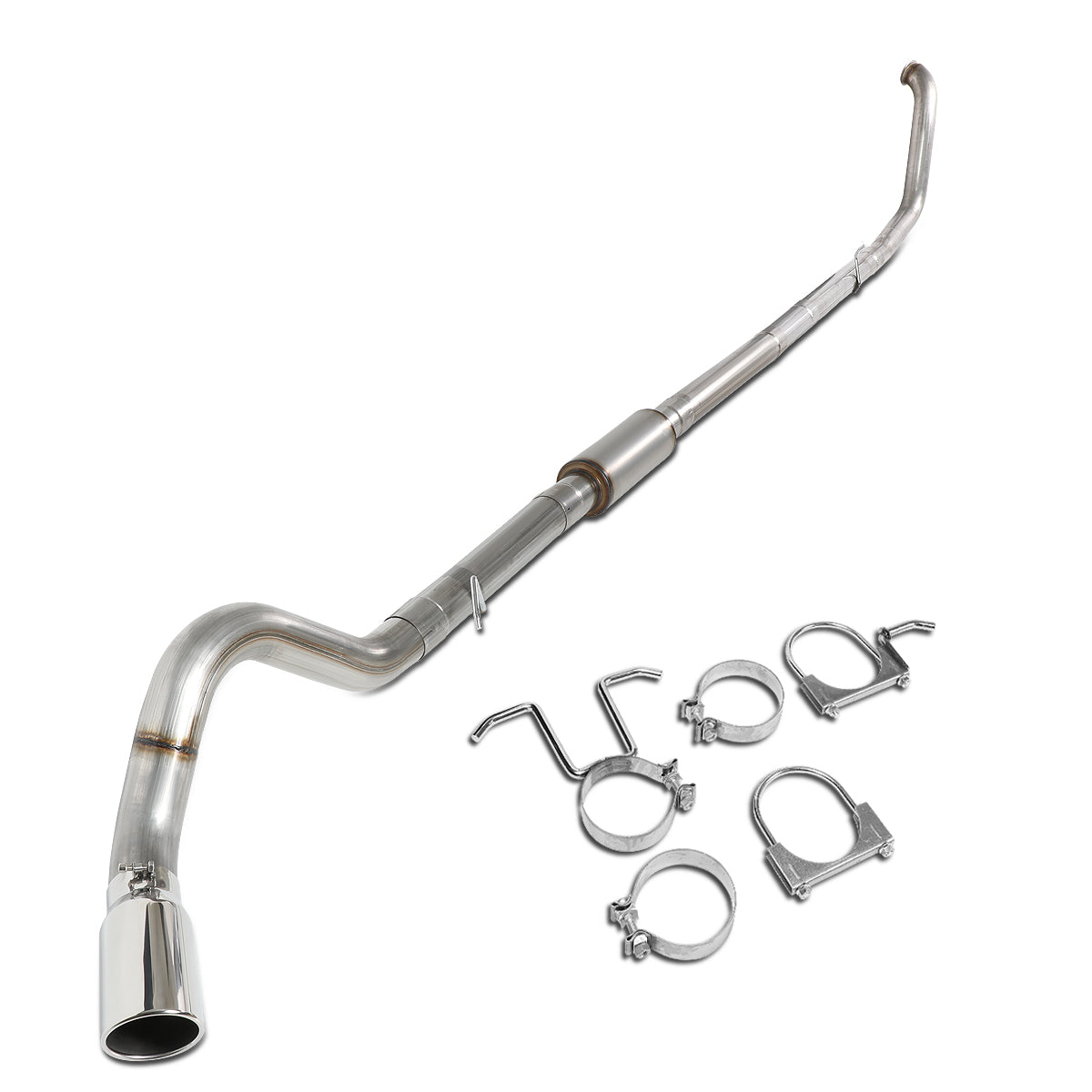 TUBERIA CATBACK CATBACK - 99-03 FORD F-250 7.3L TURBO DIESEL / 99-03 FORD F-350 7.3L TURBO DIESEL - SINGLE TIP - STAINLESS STEEL