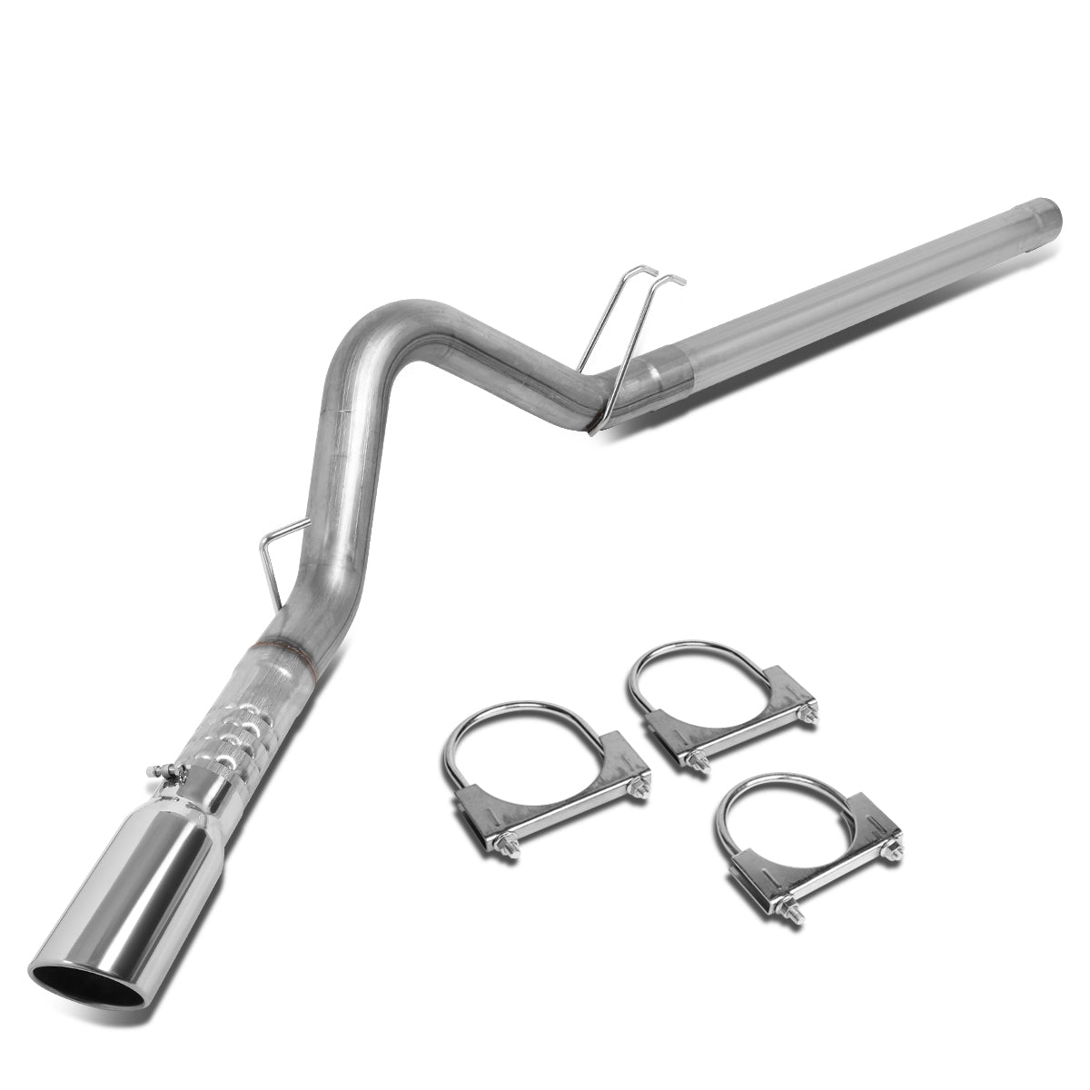 TUBERIA CATBACK CATBACK - 08-10 FORD F-250,F-350,F-450 SUPER DUTY 6.4L TURBO DIESEL - SINGLE TIP - STAINLESS STEEL