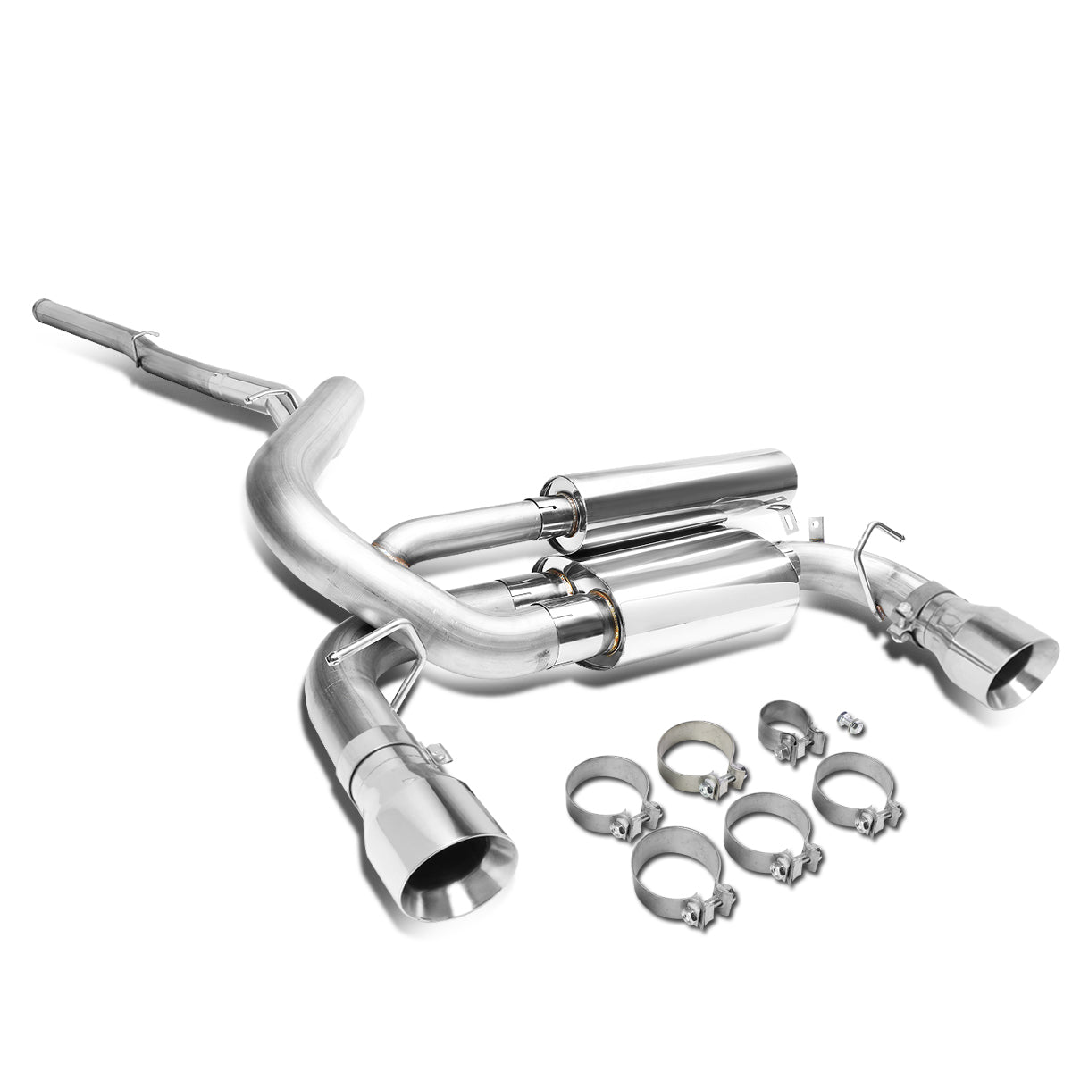 TUBERIA CATBACK CATBACK - 16-18 FORD FOCUS RS 2.3L TURBO WITH MUFFLER TIP  (3-163 = 3-165) - STAINLESS STEEL