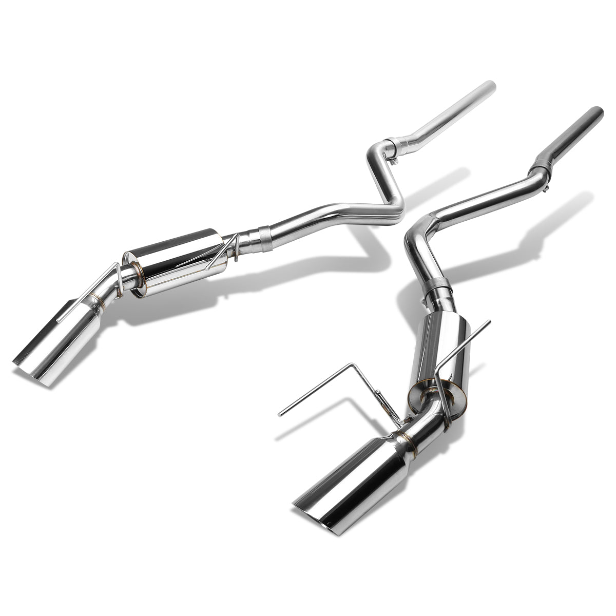 TUBERIA CATBACK CATBACK - 05-09 FORD MUSTANG 4.6L V8 - DUAL TIP - STAINLESS STEEL