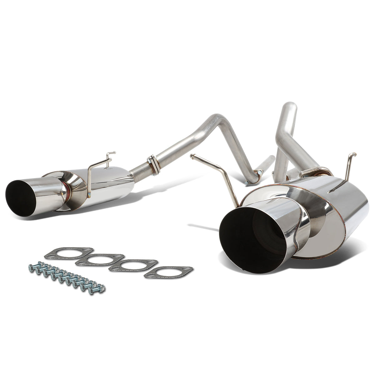 TUBERIA CATBACK CATBACK - 11-14 FORD MUSTANG 3.7L V6 - DUAL TIP - STAINLESS STEEL