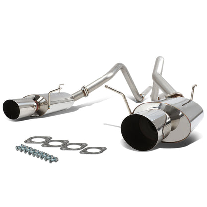 TUBERIA CATBACK CATBACK - 11-14 FORD MUSTANG 3.7L V6 - DUAL TIP - STAINLESS STEEL