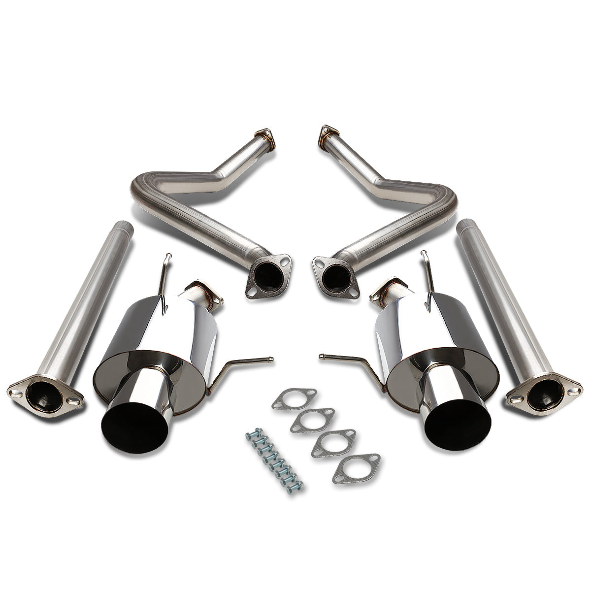 TUBERIA CATBACK CATBACK - 11-14 FORD MUSTANG 3.7L V6 - DUAL TIP - STAINLESS STEEL