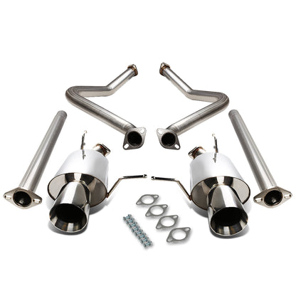 TUBERIA CATBACK CATBACK - 11-14 FORD MUSTANG 3.7L V6 - DUAL ROLLED TIP - STAINLESS STEEL
