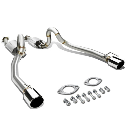 TUBERIA CATBACK CATBACK - 96-04 FORD MUSTANG V8 - DUAL ROUND TIP - STAINLESS STEEL