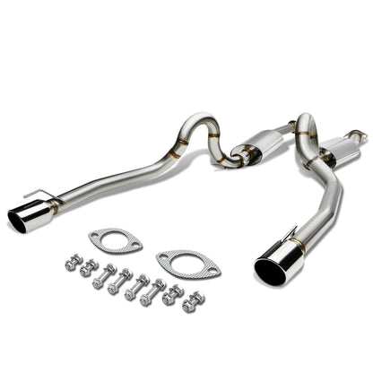 TUBERIA CATBACK CATBACK - 96-04 FORD MUSTANG V8 - DUAL ROUND TIP - STAINLESS STEEL