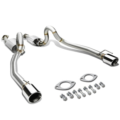 TUBERIA CATBACK CATBACK - 96-04 FORD MUSTANG V8 - DUAL ROLLED TIP - STAINLESS STEEL