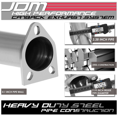 TUBERIA CATBACK CATBACK - 99-03 MITSUBISHI GALANT 4CYL - SINGLE TIP - STAINLESS STEEL