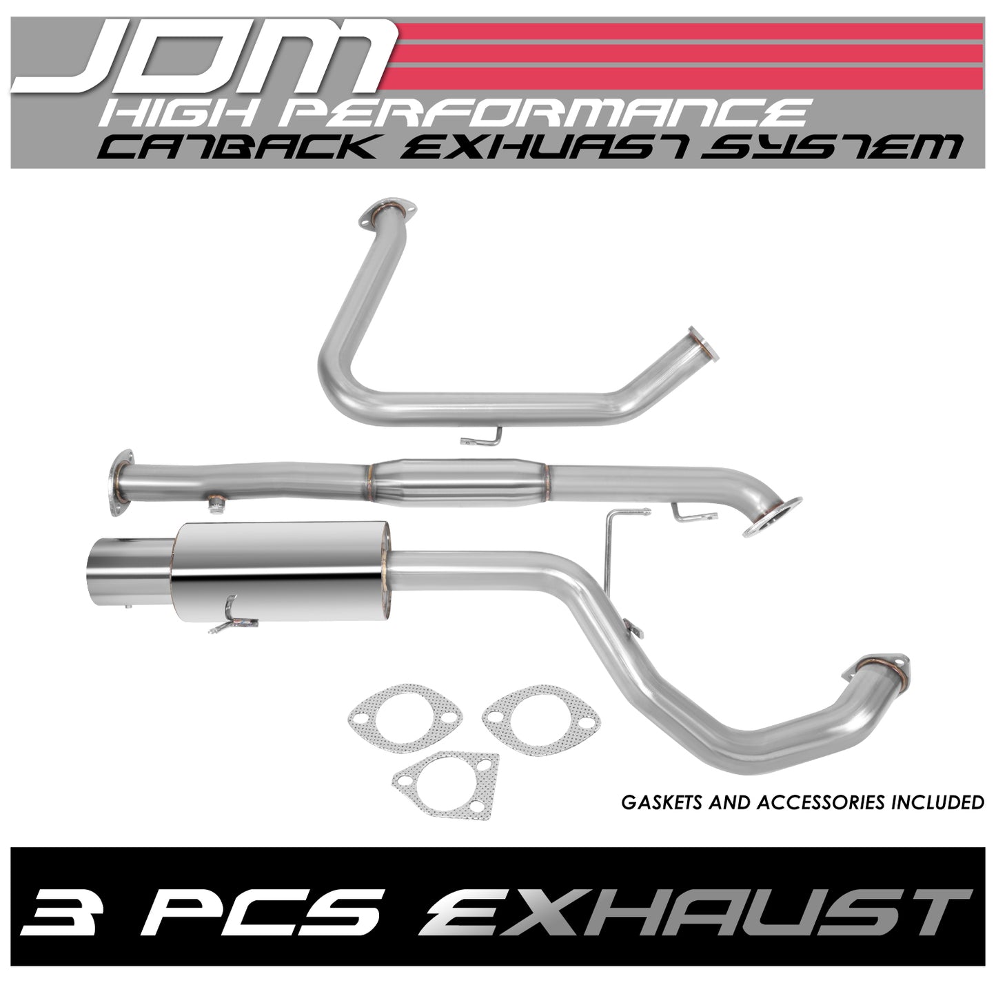 TUBERIA CATBACK CATBACK - 99-03 MITSUBISHI GALANT 4CYL - SINGLE TIP - STAINLESS STEEL