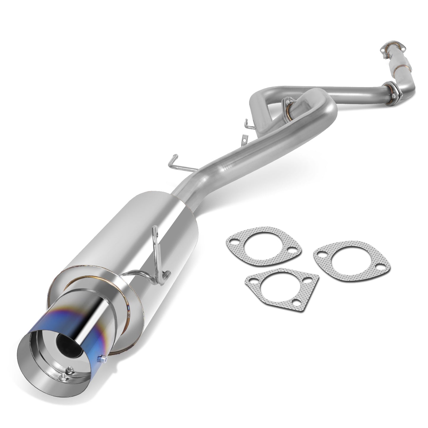 TUBERIA CATBACK CATBACK - 99-03 MITSUBISHI GALANT 4CYL - SINGLE BURNT TIP - STAINLESS STEEL