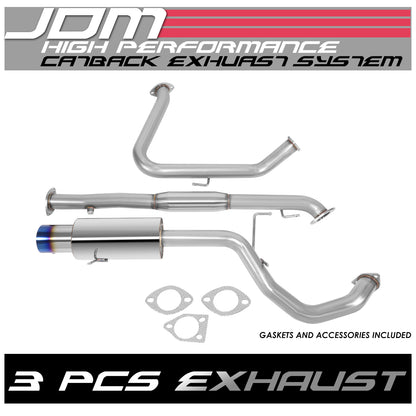 TUBERIA CATBACK CATBACK - 99-03 MITSUBISHI GALANT 4CYL - SINGLE BURNT TIP - STAINLESS STEEL