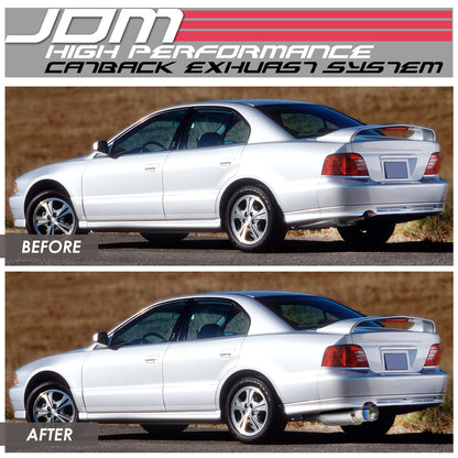 TUBERIA CATBACK CATBACK - 99-03 MITSUBISHI GALANT 4CYL - SINGLE BURNT TIP - STAINLESS STEEL