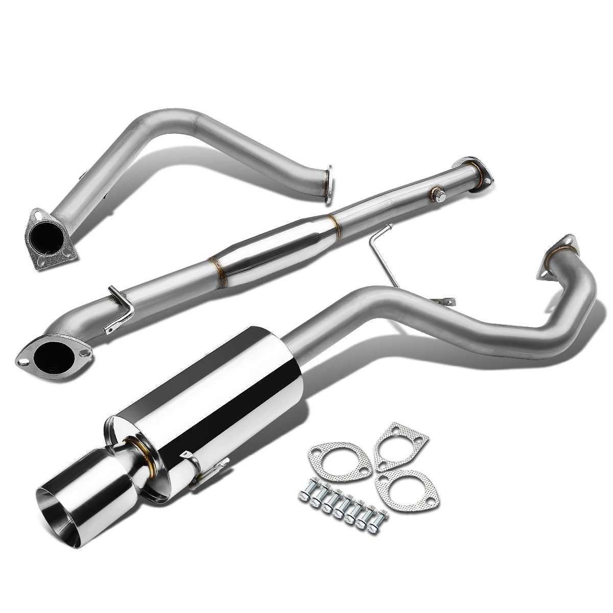 TUBERIA CATBACK CATBACK - 99-03 MITSUBISHI GALANT 4CYL - SINGLE ROLLED TIP - STAINLESS STEEL