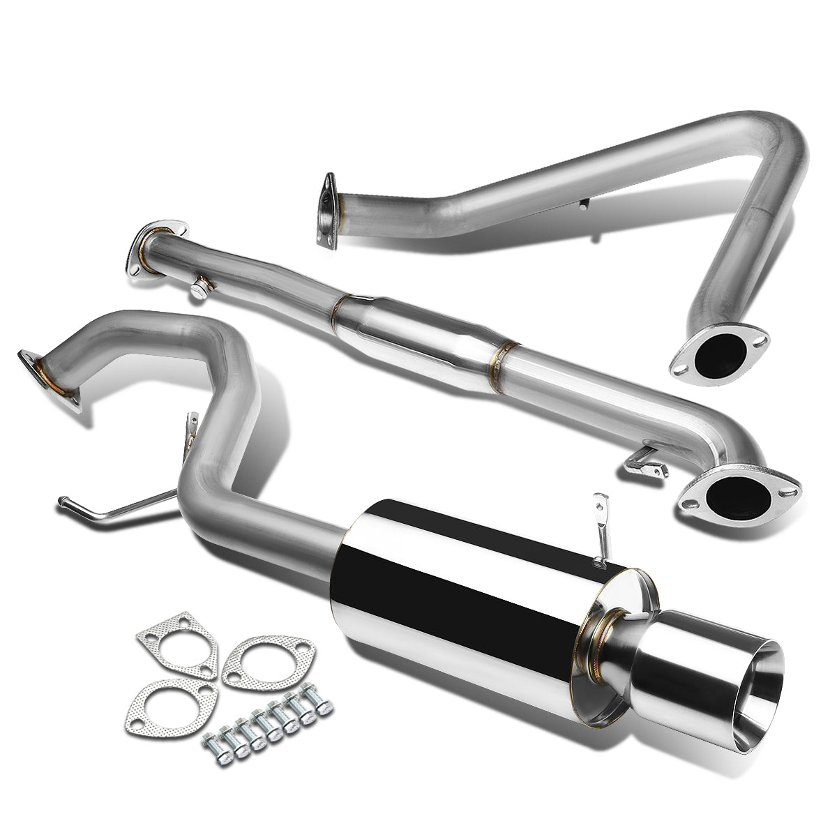 TUBERIA CATBACK CATBACK - 99-03 MITSUBISHI GALANT 4CYL - SINGLE ROLLED TIP - STAINLESS STEEL