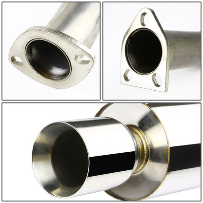 TUBERIA CATBACK CATBACK - 99-03 MITSUBISHI GALANT 4CYL - SINGLE ROLLED TIP - STAINLESS STEEL