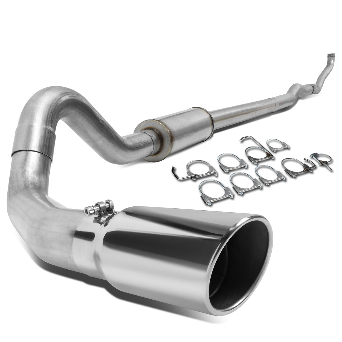 TUBERIA CATBACK CATBACK - 93-00 CHEVY C2500,C3500,K2500,K3500 6.5 TURBO DIESEL - SINGLE TIP - STAINLESS STEEL