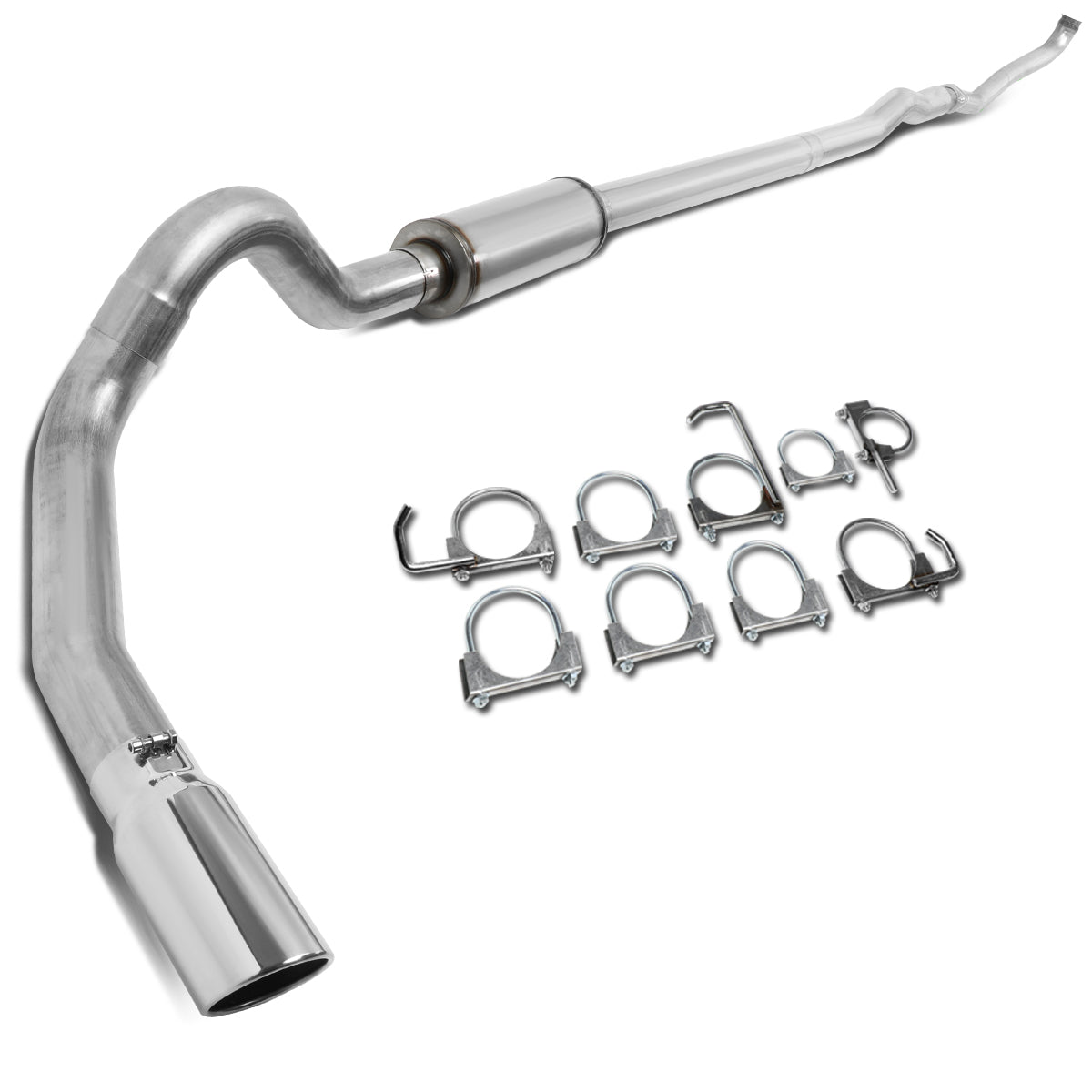 TUBERIA CATBACK CATBACK - 93-00 CHEVY C2500,C3500,K2500,K3500 6.5 TURBO DIESEL - SINGLE TIP - STAINLESS STEEL