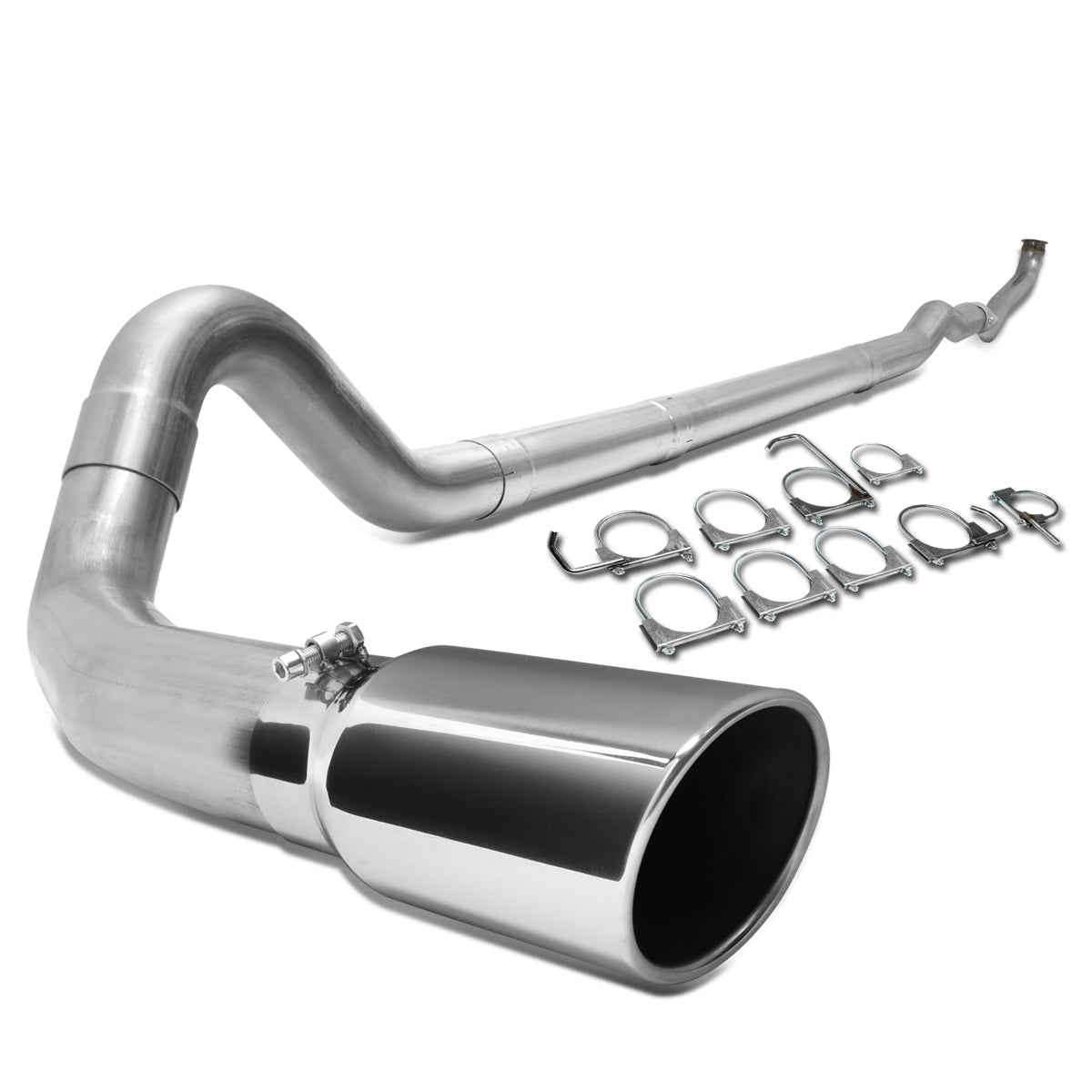 TUBERIA CATBACK CATBACK - 93-00 CHEVY C2500,C3500,K2500,K3500 6.5 TURBO DIESEL - SINGLE TIP - STRAIGHT PIPE - STAINLESS STEEL