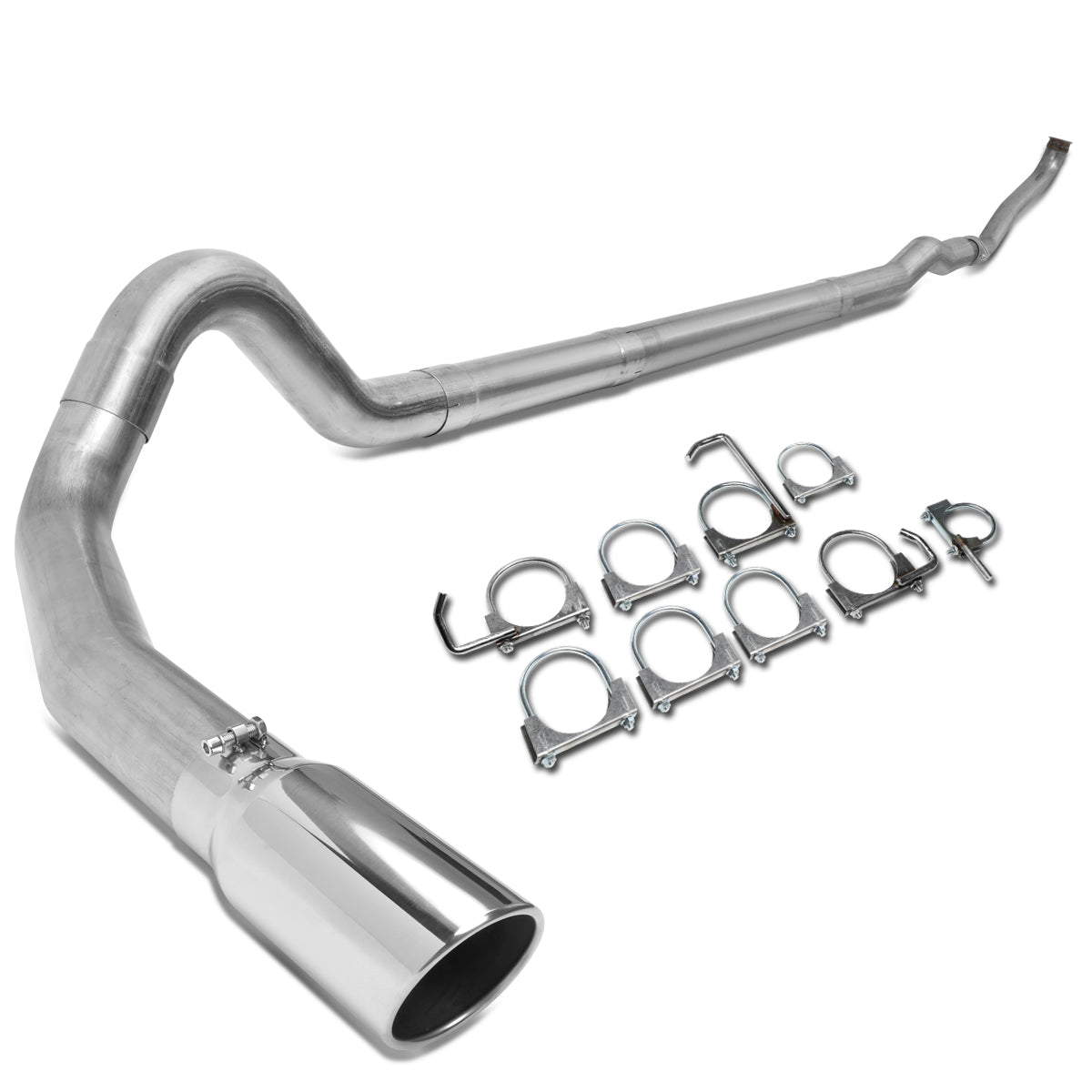 TUBERIA CATBACK CATBACK - 93-00 CHEVY C2500,C3500,K2500,K3500 6.5 TURBO DIESEL - SINGLE TIP - STRAIGHT PIPE - STAINLESS STEEL