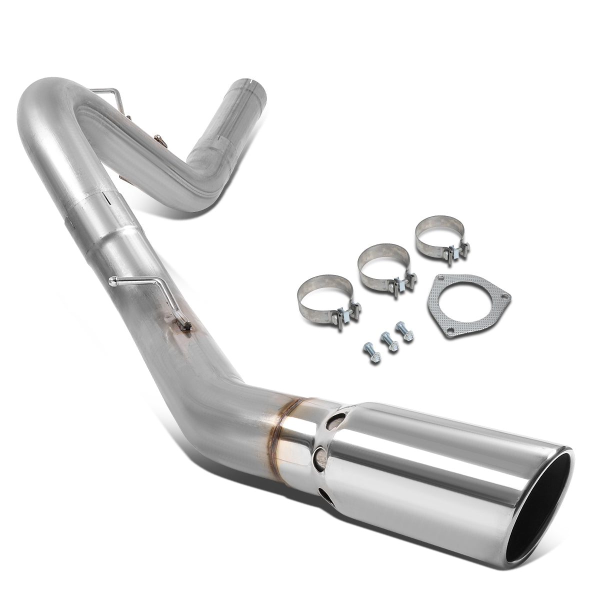 TUBERIA CATBACK FILTER BACK EXHAUST - 07-10 CHEVY SILVERADO 2500HD 3500HD 6.6L TURBO DIESEL / 07-10 GMC SIERRA 2500HD 3500HD 6.6L TURBO DIESEL - SINGLE TIP - STAINLESS STEEL