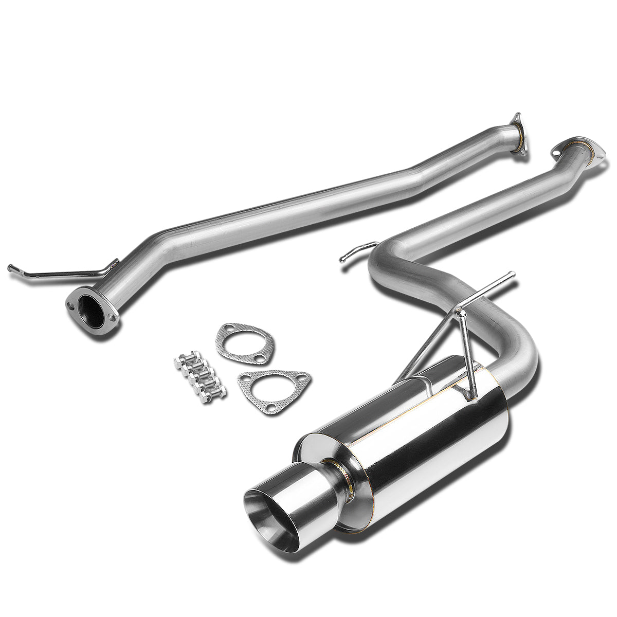 TUBERIA CATBACK CATBACK - 03-06 HONDA ACCORD 2DR 4CYL - SINGLE ROLLED TIP - STAINLESS STEEL