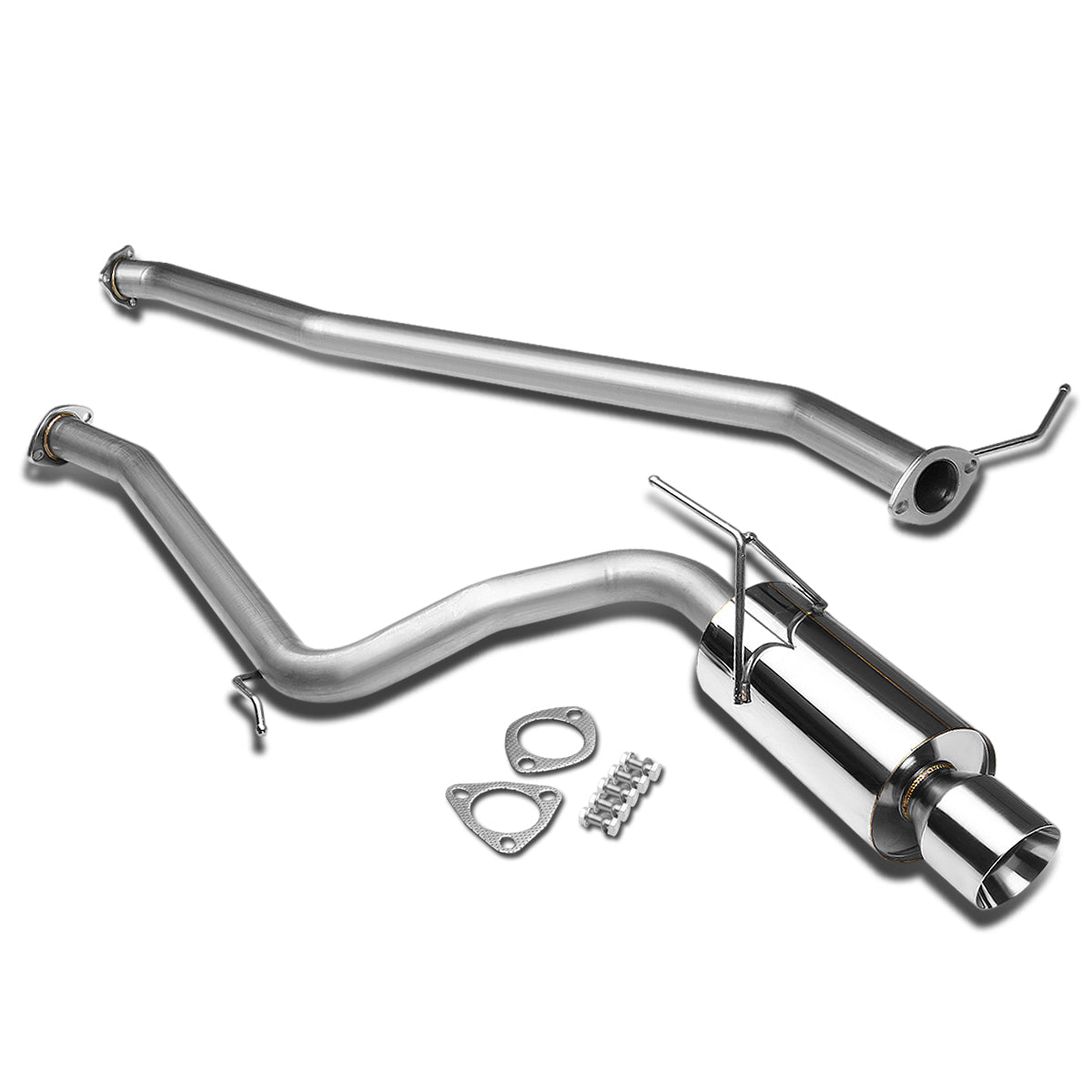 TUBERIA CATBACK CATBACK - 03-06 HONDA ACCORD 2DR 4CYL - SINGLE ROLLED TIP - STAINLESS STEEL