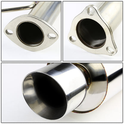 TUBERIA CATBACK CATBACK - 03-06 HONDA ACCORD 2DR 4CYL - SINGLE ROLLED TIP - STAINLESS STEEL