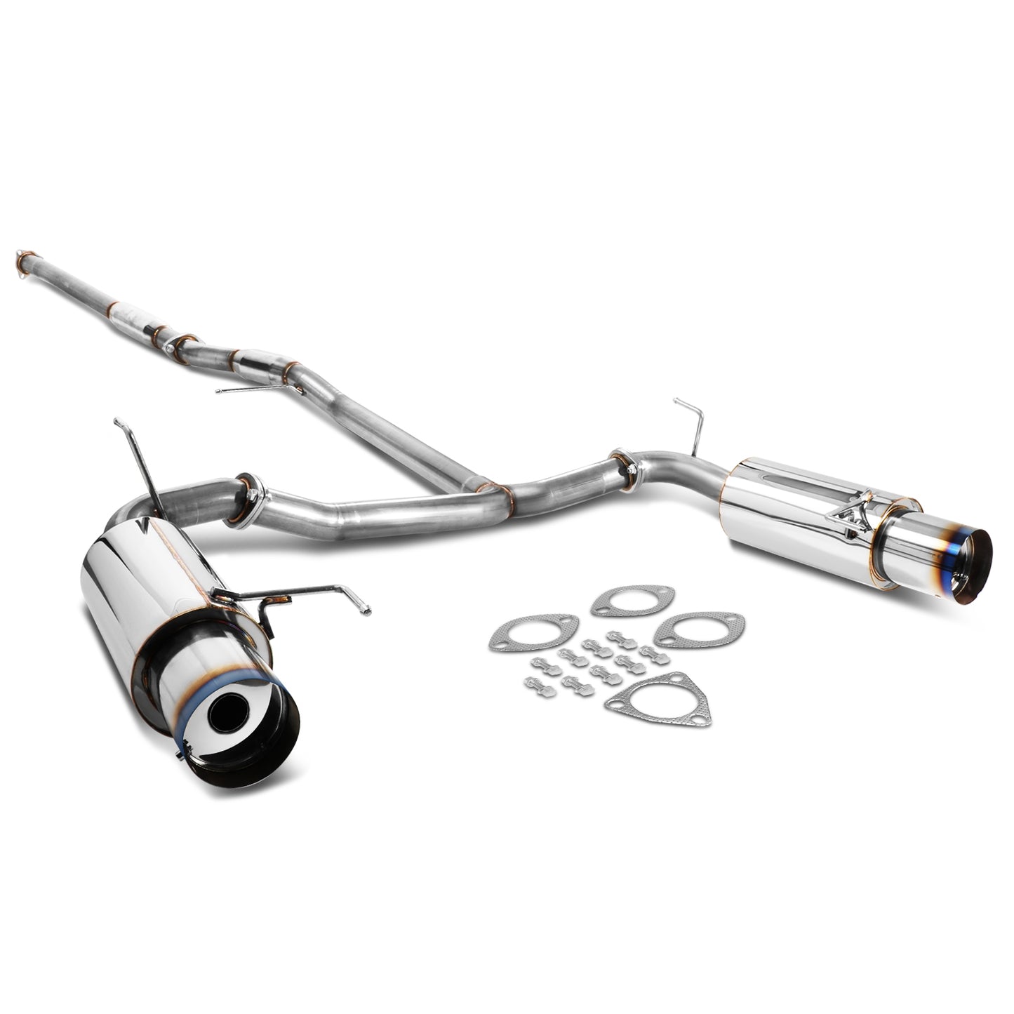 TUBERIA CATBACK CATBACK - 98-02 HONDA ACCORD V6 - DUAL BURNT TIP - STAINLESS STEEL