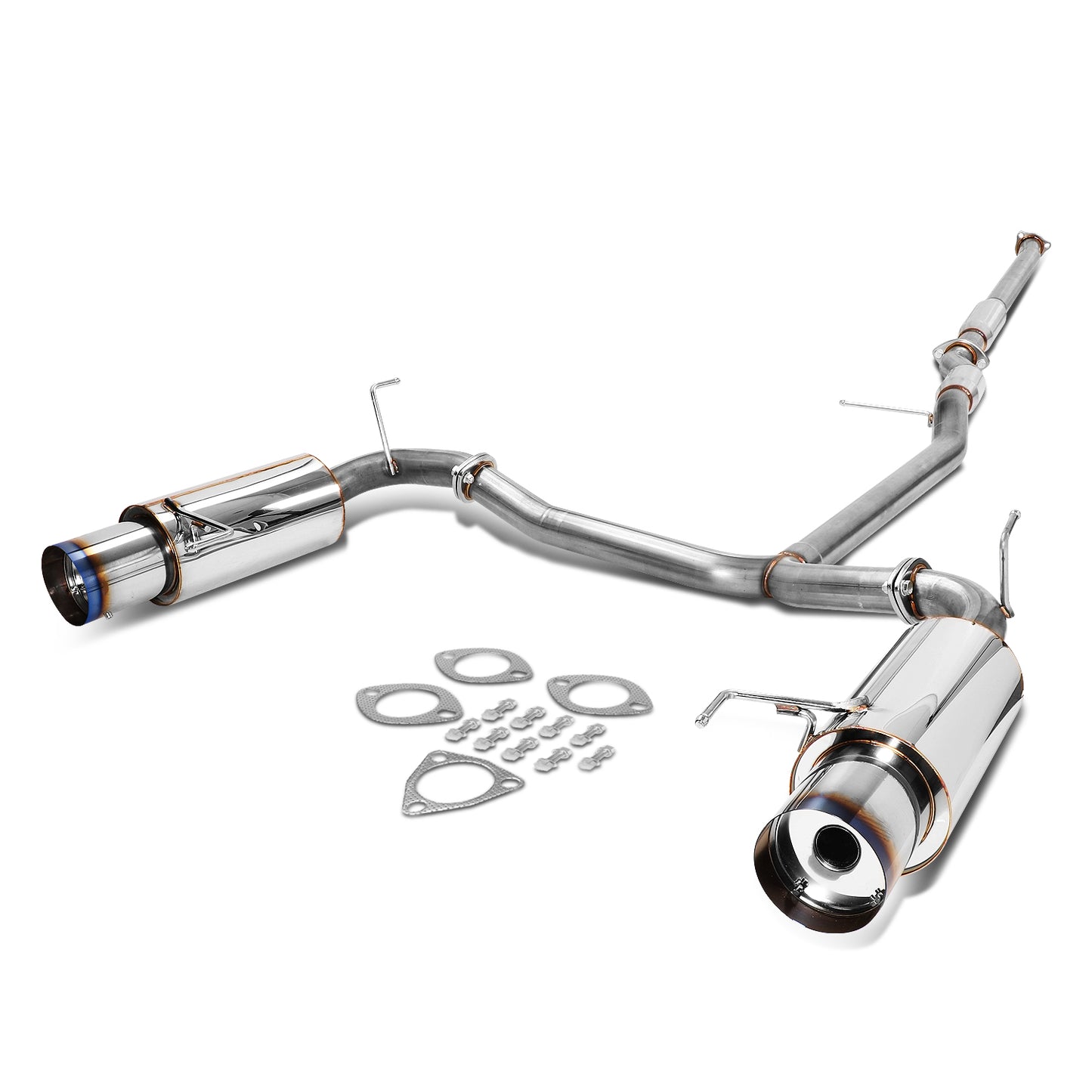 TUBERIA CATBACK CATBACK - 98-02 HONDA ACCORD V6 - DUAL BURNT TIP - STAINLESS STEEL
