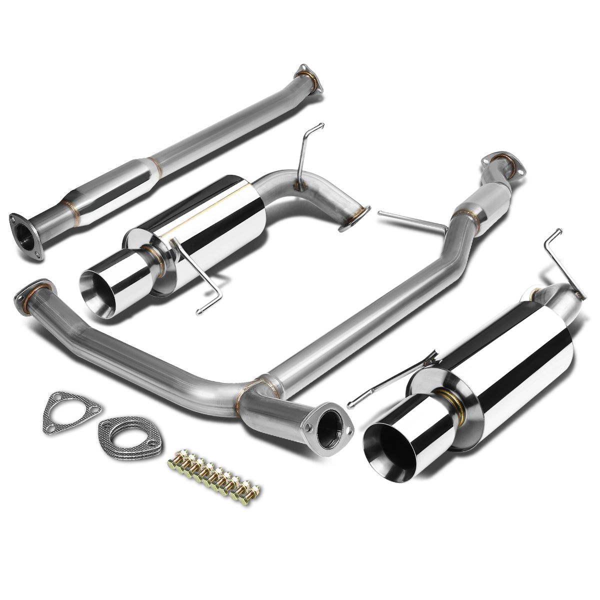 TUBERIA CATBACK CATBACK - 98-02 HONDA ACCORD V6 - DUAL ROLLED TIP - STAINLESS STEEL