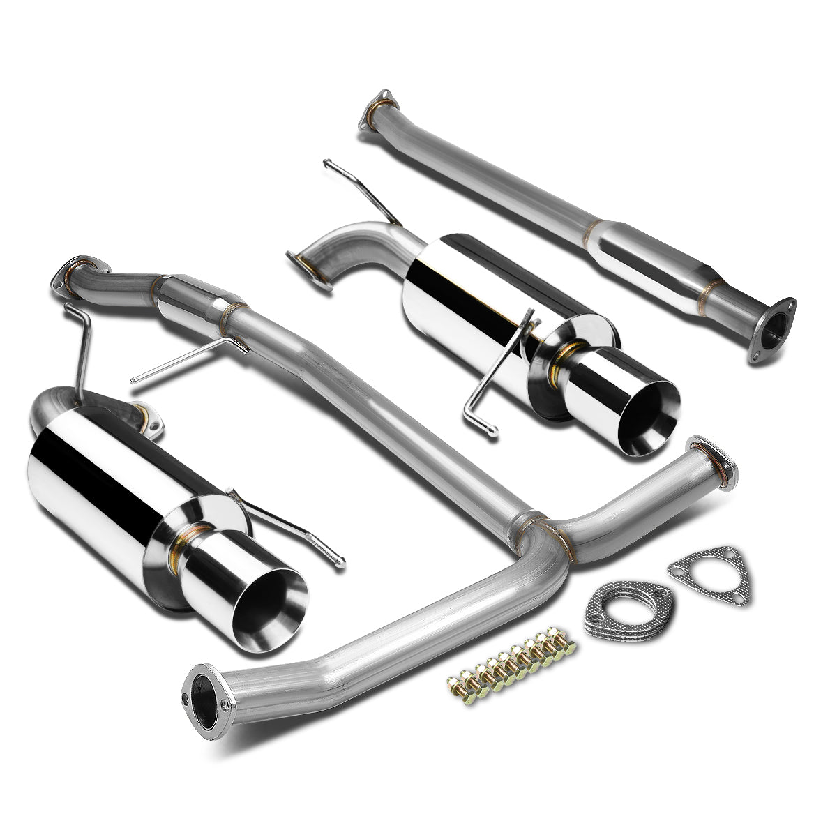 TUBERIA CATBACK CATBACK - 98-02 HONDA ACCORD V6 - DUAL ROLLED TIP - STAINLESS STEEL