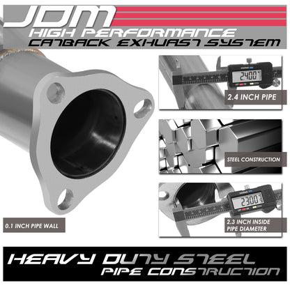 TUBERIA CATBACK CATBACK - 01-05 HONDA CIVIC DX / LX - SINGLE TIP - STAINLESS STEEL