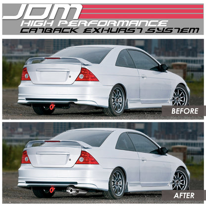 TUBERIA CATBACK CATBACK - 01-05 HONDA CIVIC DX / LX - SINGLE TIP - STAINLESS STEEL