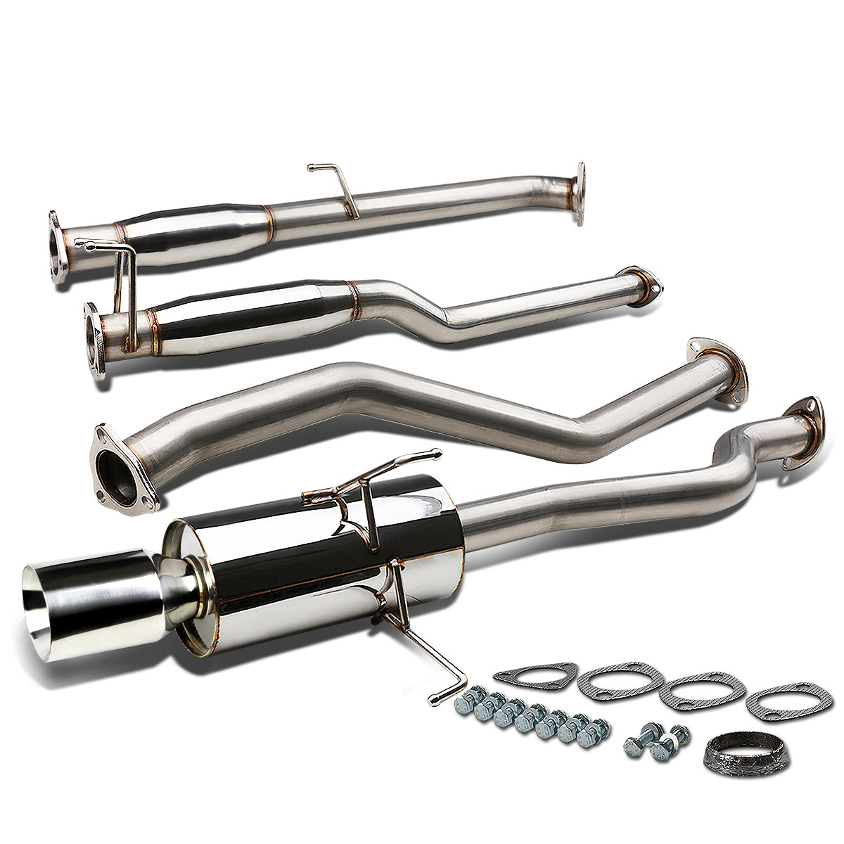 TUBERIA CATBACK CATBACK - 01-05 HONDA CIVIC DX / LX - SINGLE ROLLED TIP - STAINLESS STEEL