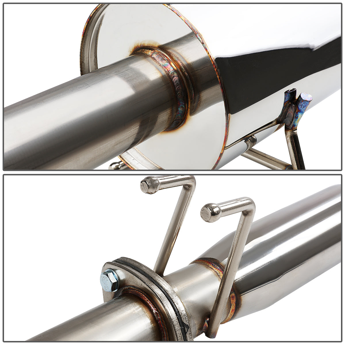 TUBERIA CATBACK CATBACK - 01-05 HONDA CIVIC DX / LX - SINGLE ROLLED TIP - STAINLESS STEEL