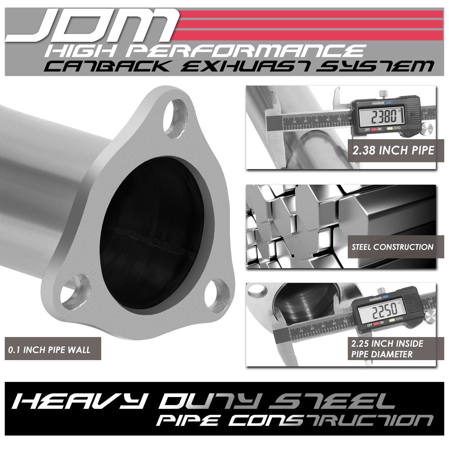 TUBERIA CATBACK CATBACK - 01-05 HONDA CIVIC EX 2/4DOOR - SINGLE TIP - STAINLESS STEEL