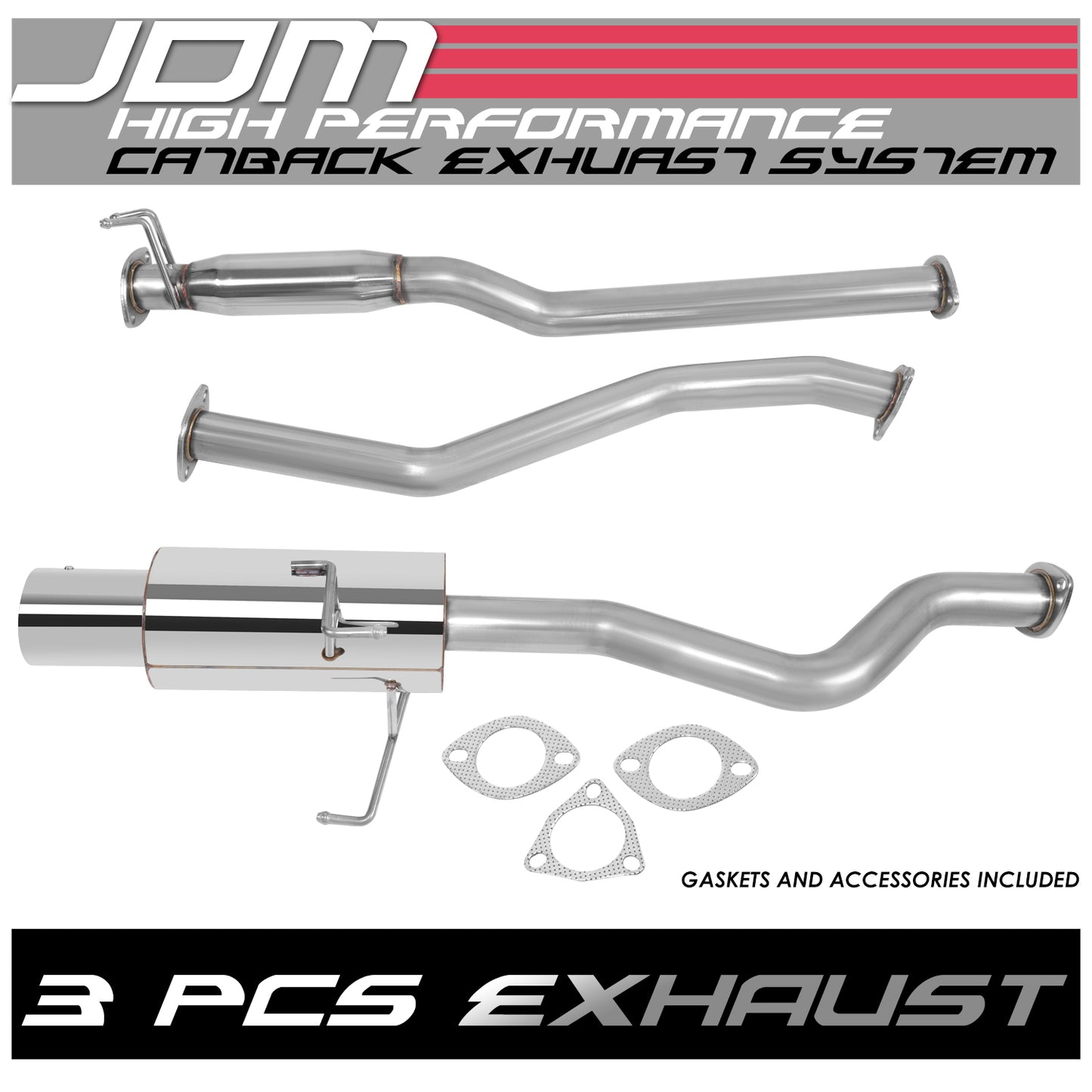 TUBERIA CATBACK CATBACK - 01-05 HONDA CIVIC EX 2/4DOOR - SINGLE TIP - STAINLESS STEEL