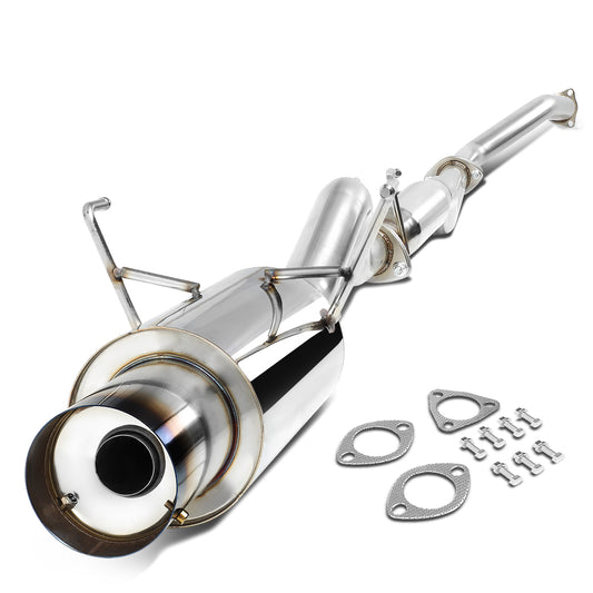 TUBERIA CATBACK CATBACK - 01-05 HONDA CIVIC EX GX - SINGLE BURNT TIP - STAINLESS STEEL
