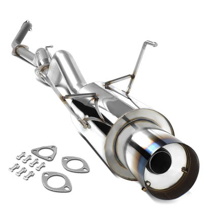 TUBERIA CATBACK CATBACK - 01-05 HONDA CIVIC EX GX - SINGLE BURNT TIP - STAINLESS STEEL