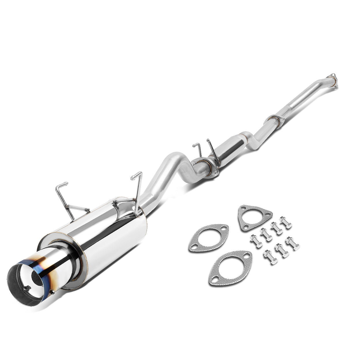 TUBERIA CATBACK CATBACK - 01-05 HONDA CIVIC EX GX - SINGLE BURNT TIP - STAINLESS STEEL