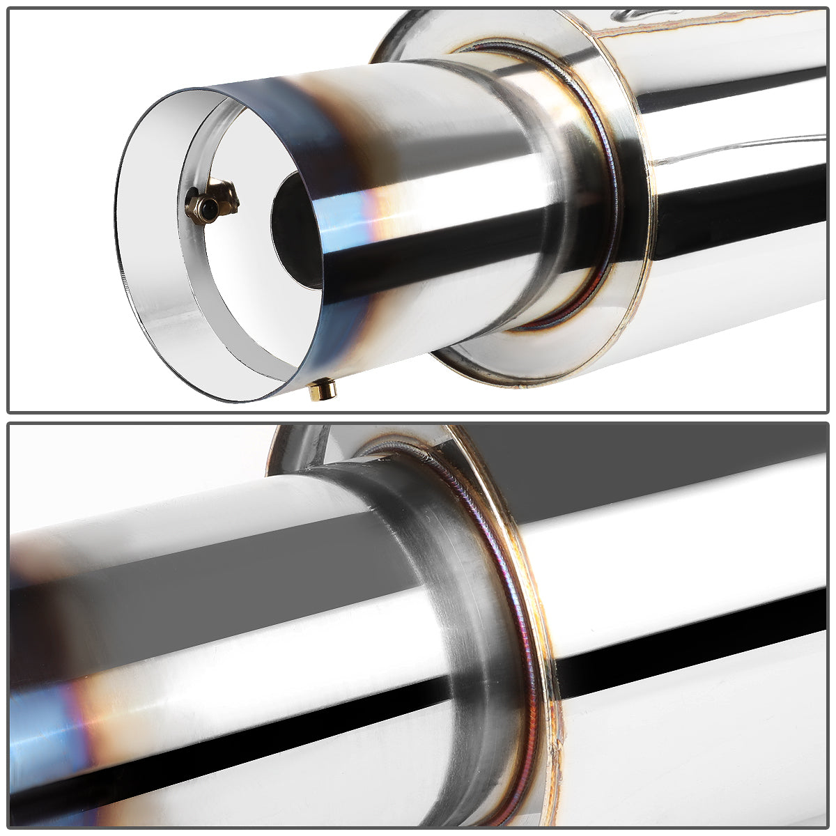 TUBERIA CATBACK CATBACK - 01-05 HONDA CIVIC EX GX - SINGLE BURNT TIP - STAINLESS STEEL