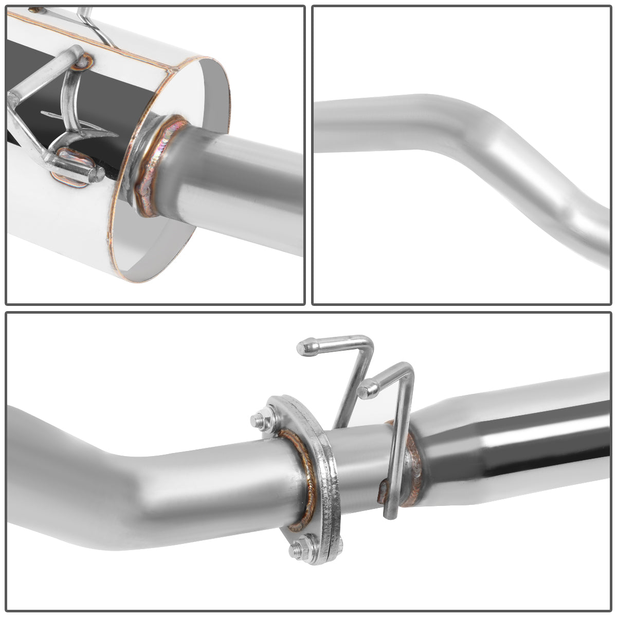 TUBERIA CATBACK CATBACK - 01-05 HONDA CIVIC EX GX - SINGLE BURNT TIP - STAINLESS STEEL